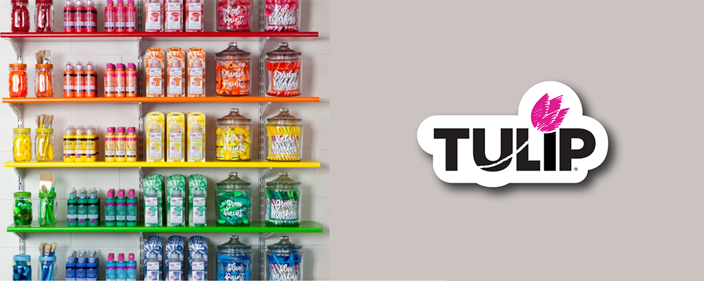 Tulip Color brand banner with Products
